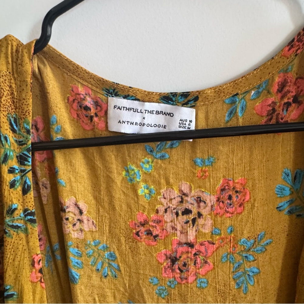 Faithfull the Brand x Anthropologie Le Figuaro Wrap Dress Long Sleeve - Picture 10 of 14